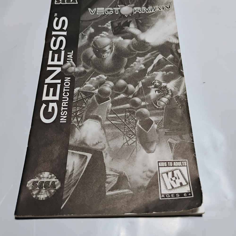 Genesis Vectorman Instruction Manual - Black and White